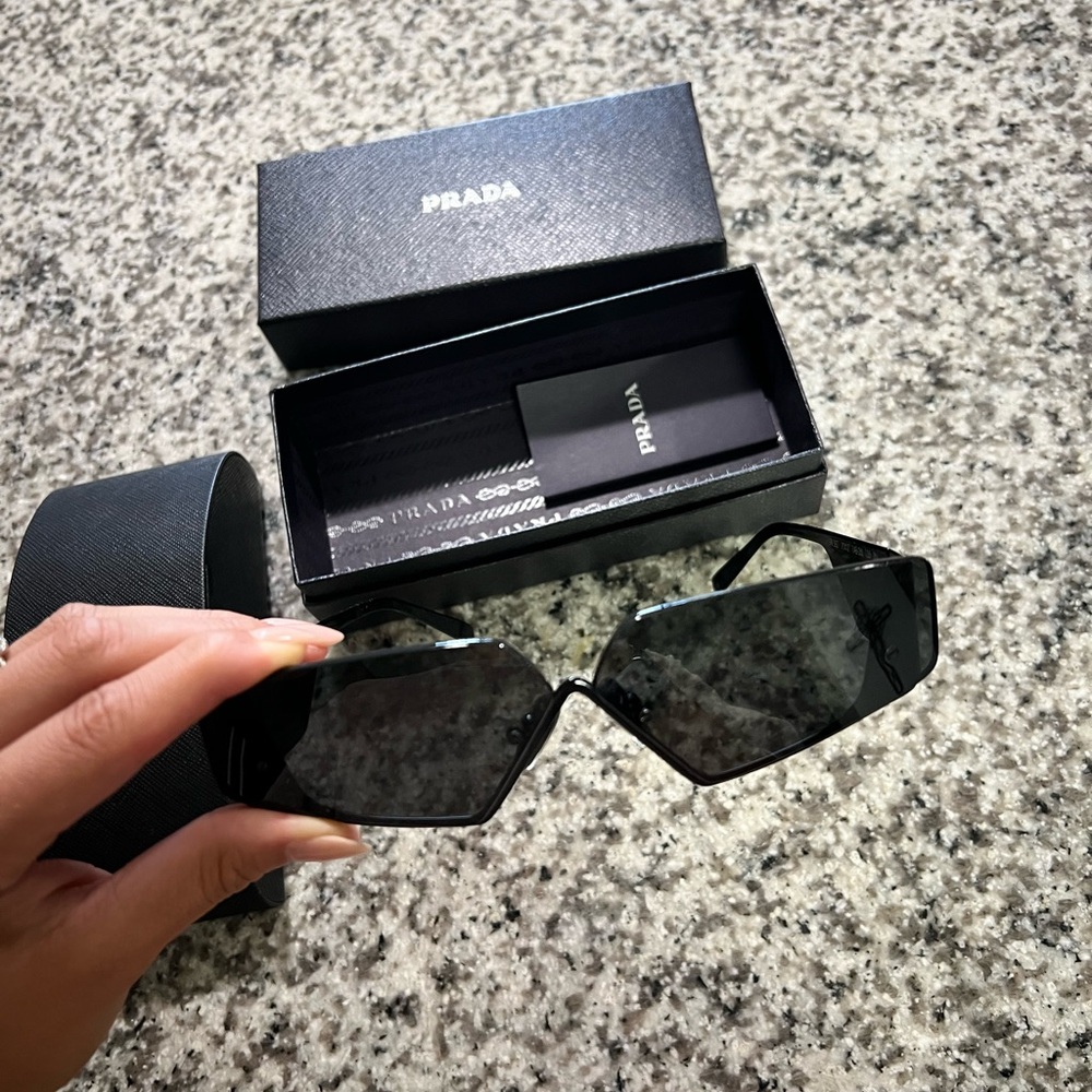 Prada Black Geometric Sunglasses